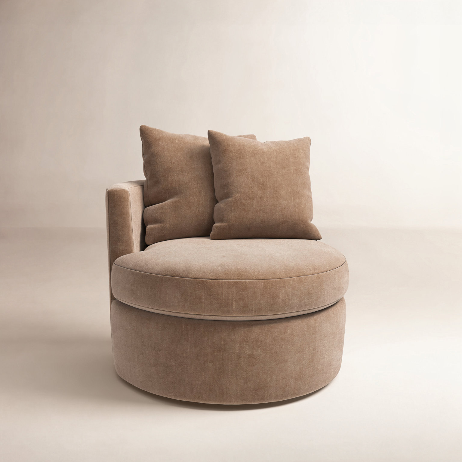 Dara Upholstered Swivel Accent Chair, Andrew Cognac Performance Chenille