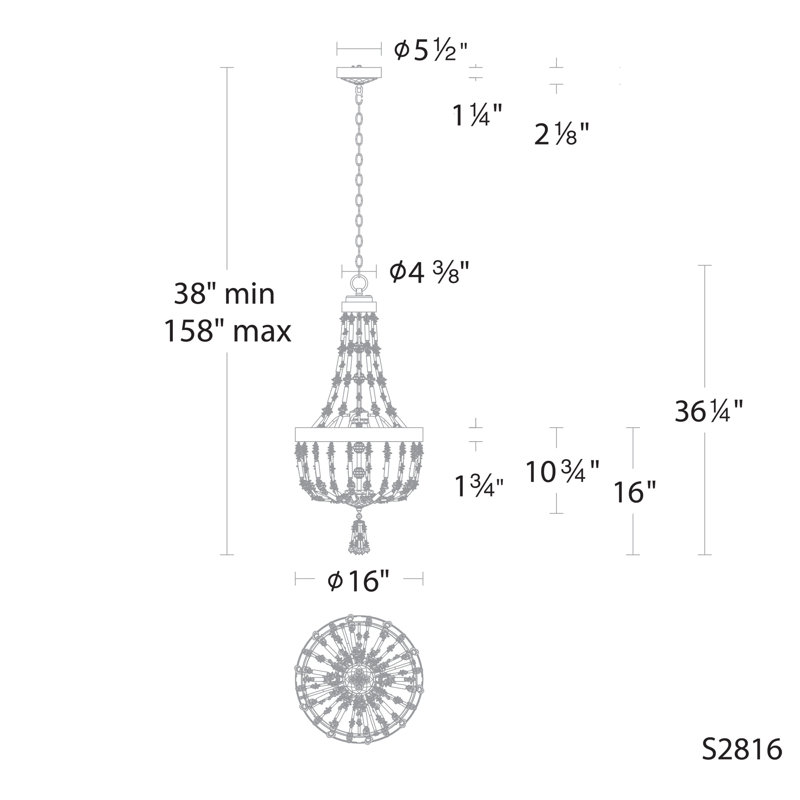 Bali Dimmable LED Empire Chandelier, Heirloom Gold, 16"W x 28.5"H