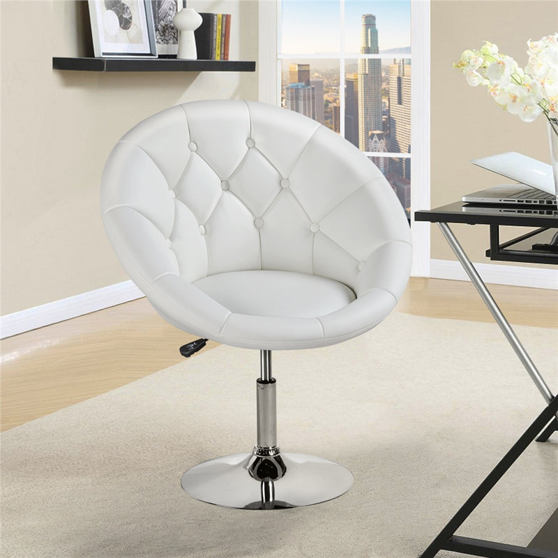 Fauteuil Papasan Aguiluz, Simili cuir blanc