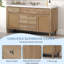 Van ity Meuble-lavabo moderne 60 po Sm - Lavabo en Smc, grand rangement avec tiroirs à fermeture en douceur, portes en rotin et boutons en métal argenté-577747923