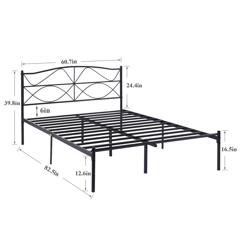 Ensemble de chambre configurable avec lit plateforme en fer, Grand, Blanc