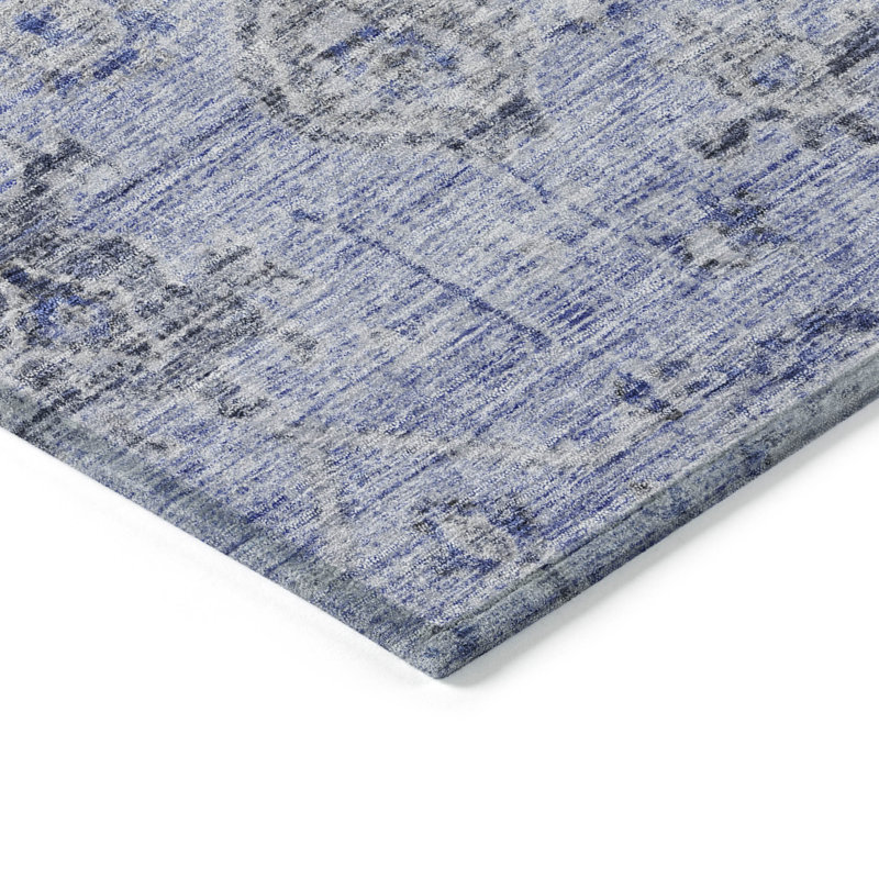Tapis bleu intérieur / extérieur lavable à la machine Chantille ACN1110, Rectangle 9 pi x 12 pi