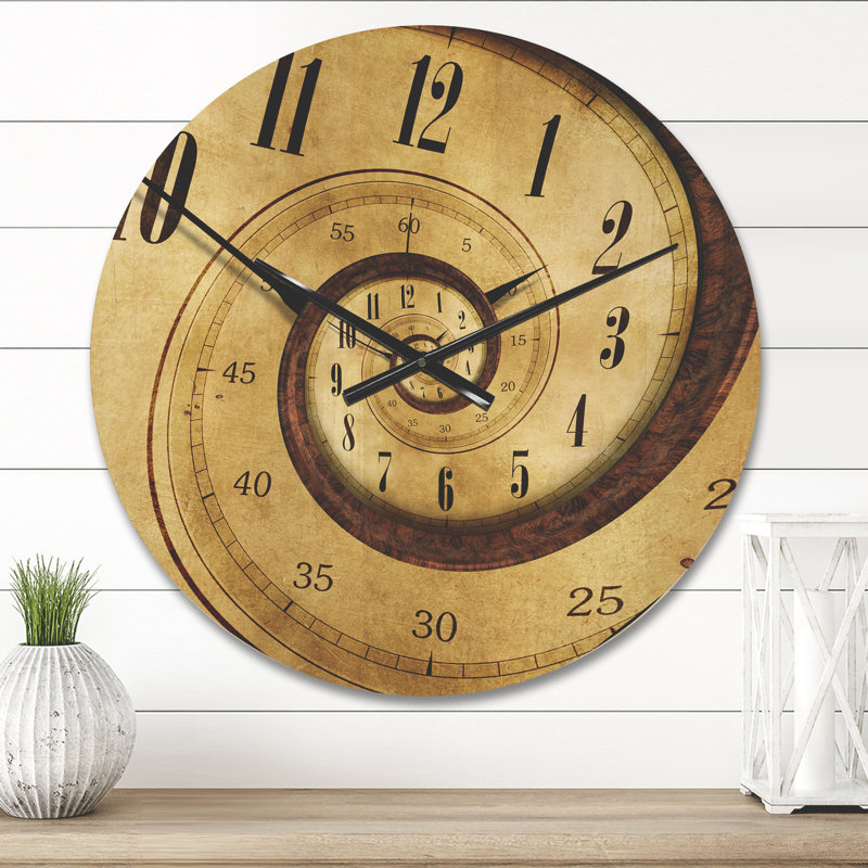 Horloge murale en bois Endless Time Spiral, Moyenne