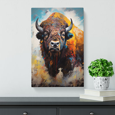 Bison Modern - Wrapped Canvas