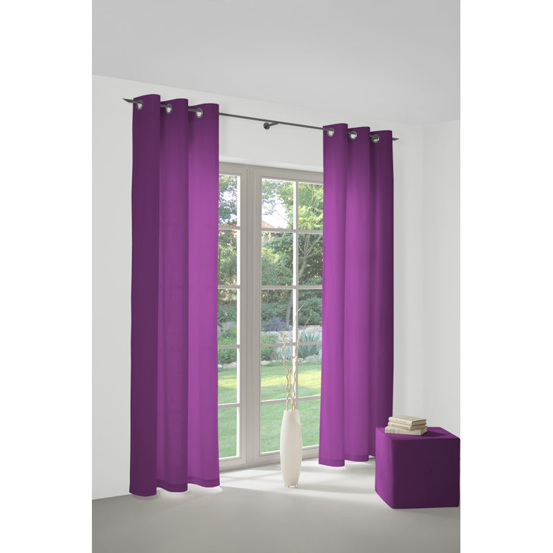 Polyester Blackout Grommet / Eyelet Curtain Panel, 142cm Width x 295cm Drop, Purple