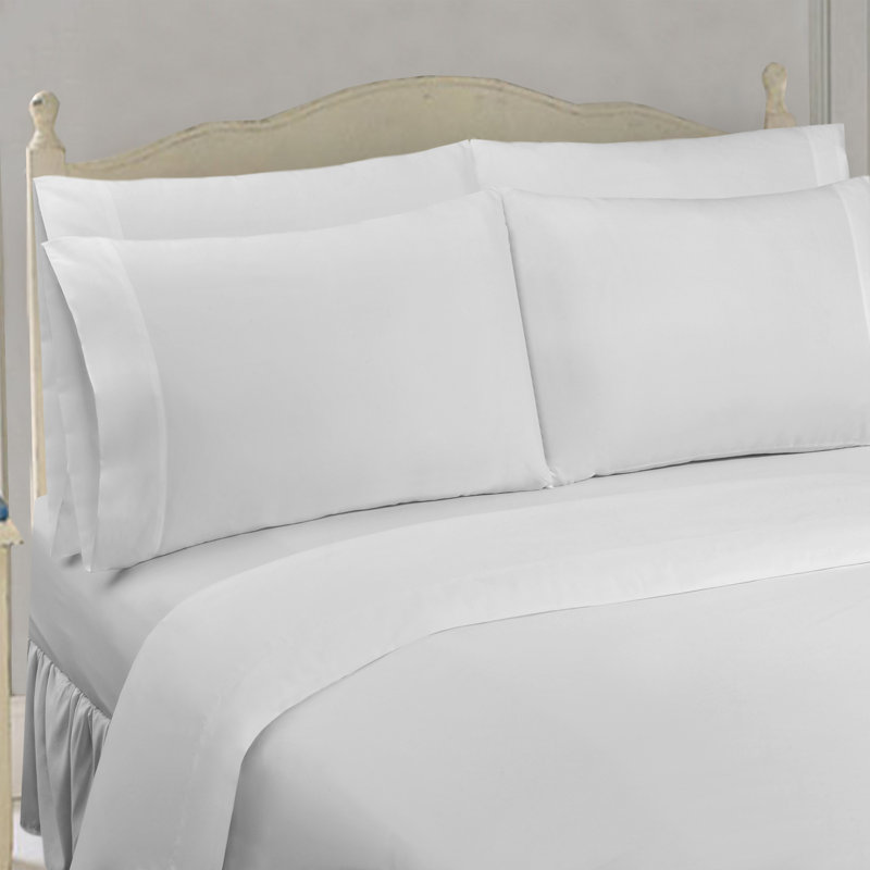 Solid Color Cotton Blend Percale Flat Sheet Case Pack, Full XL