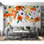 Papier peint floral - Fleur abstraite orange-194818023