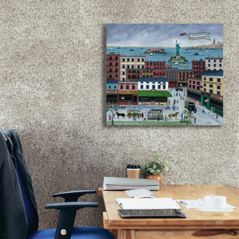  «A Nation Of Immigrants» par JL Munro, art mural sur toile, 30 po x 26 po, H 26 po x l 30 po