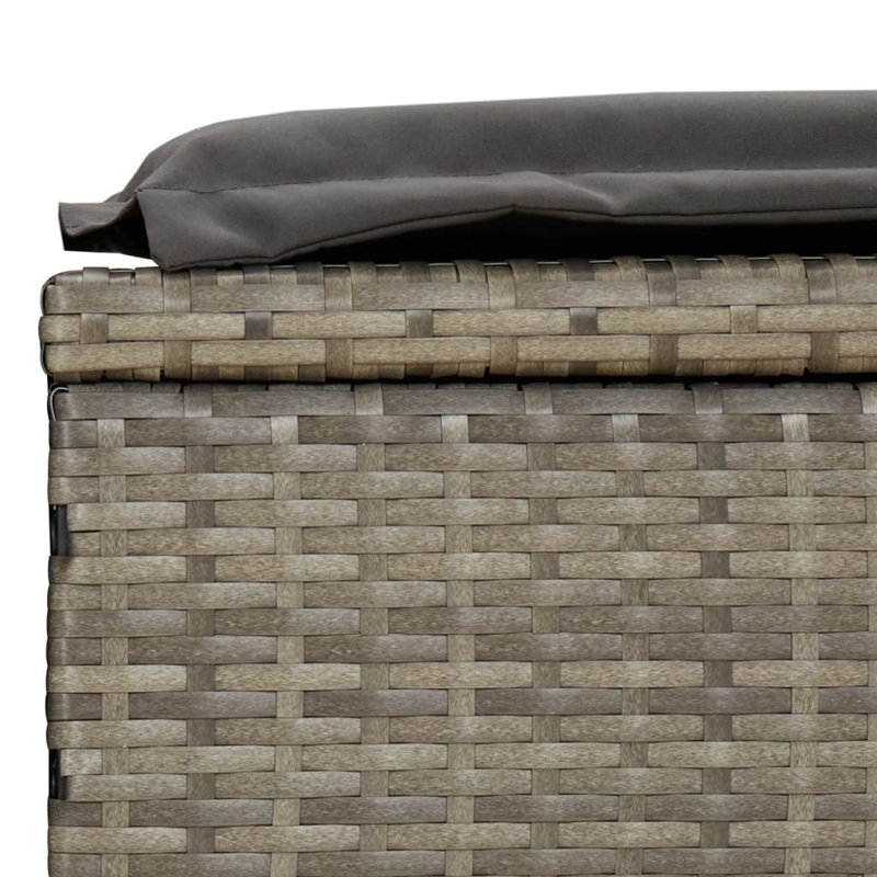 Lit de bronzage en poly rotin 83,9 po x 24,8 po x 38,2 po Latitude Run®, Gris, Gris