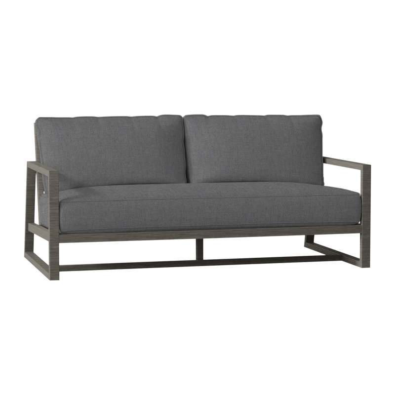 Causeuse d'extérieur en aluminium forgé Avondale, Gris ardoise, Welt + bourre standard, Velours indigo