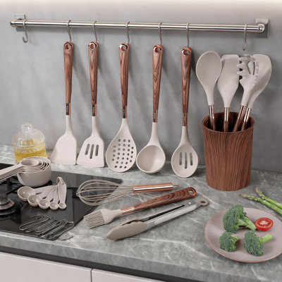 34-Piece Silicone Kitchen Utensil Set With Holder, Heat Resistant Up To 446°F, Non-Stick & Non-Toxic Cooking Tools, BPA-Free