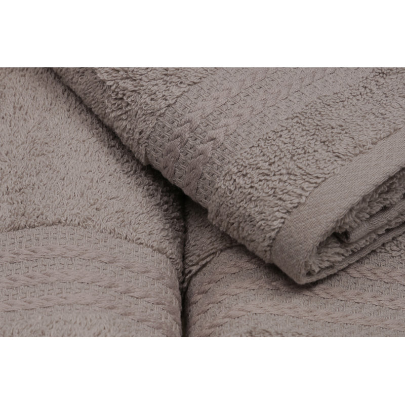 Luxurious 3-Piece Towel Set, 100% Cotton, Grey | Includes 1 Wash Towel (11.8 x 19.7 in), 1 Hand Towel (19.7 x 35.4 in), 1 Bath Towel (27.6 x 55.1 in) | 500 GSM, Machine Washable, Perfect Gift Box Packaging