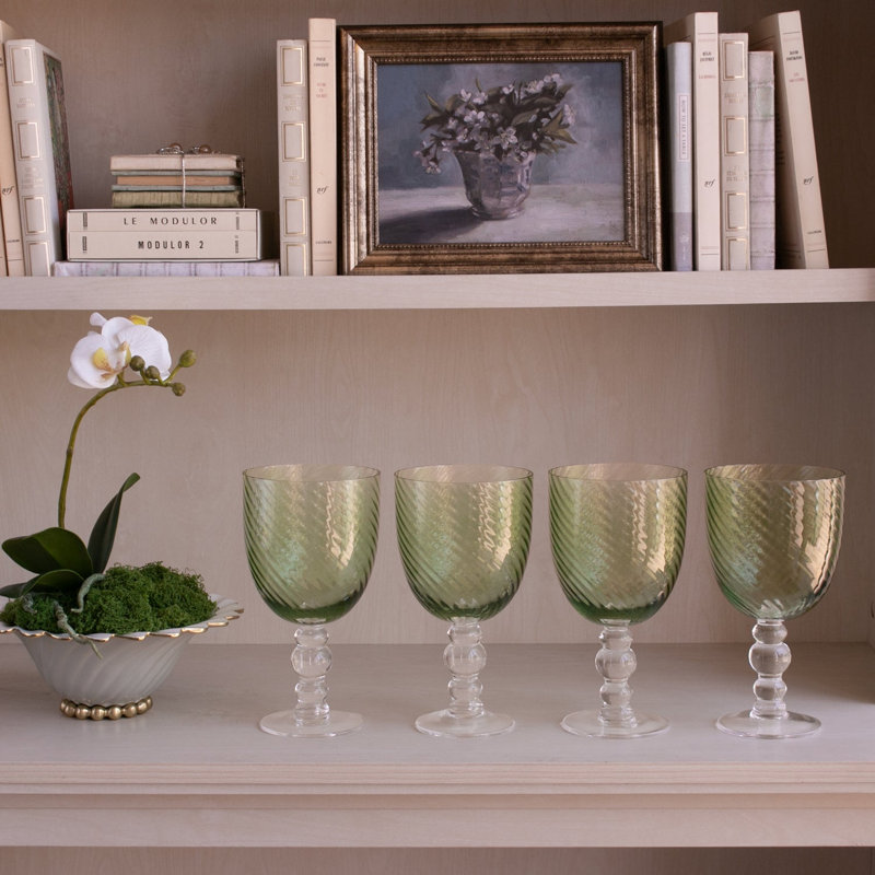 Glass Wine Glass, Green
