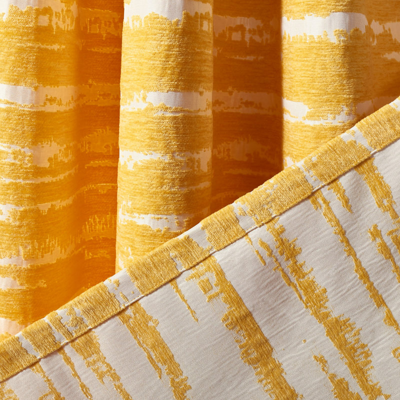 Antoni Room Darkening Curtain Single Panel, Yellow, 52" W x 84" L
