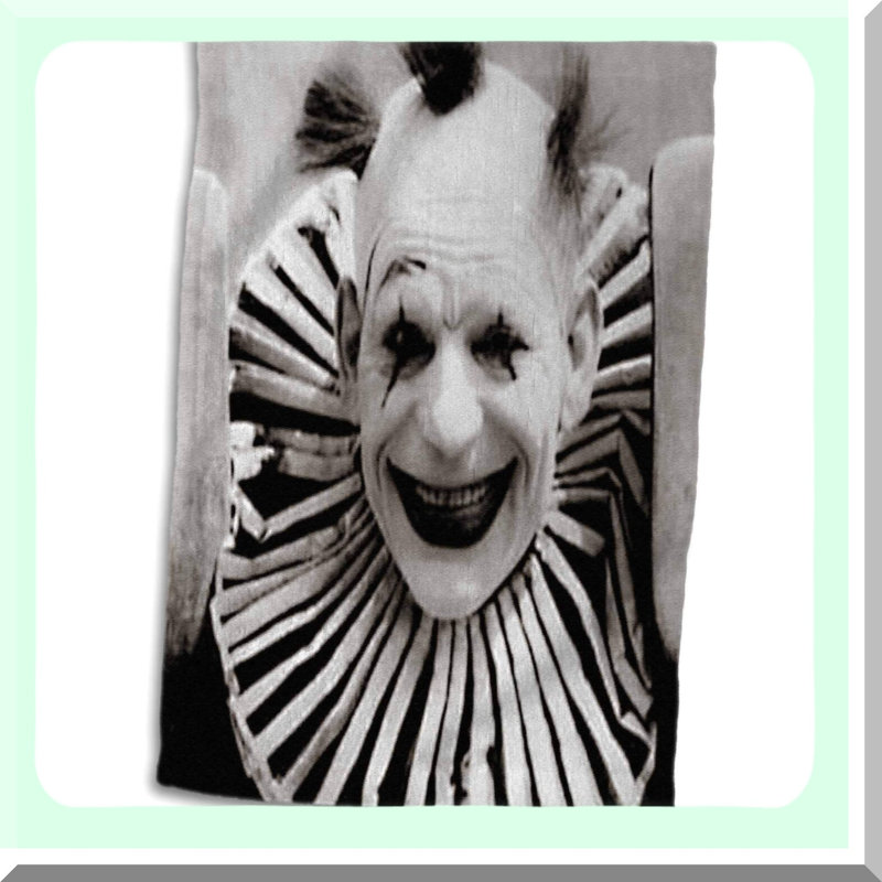 Vintage Creepy Clown Lantern Slide Towel
