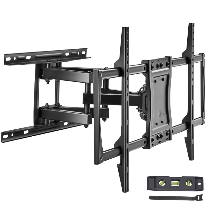 Support mural TV à mouvement complet compatible avec la plupart des téléviseurs de 37 à 75 pouces, avec réglage horizontal et pivotant, inclinaison et fixation VESA max. 600 x 400 mm, supporte jusqu'à 60 kg.