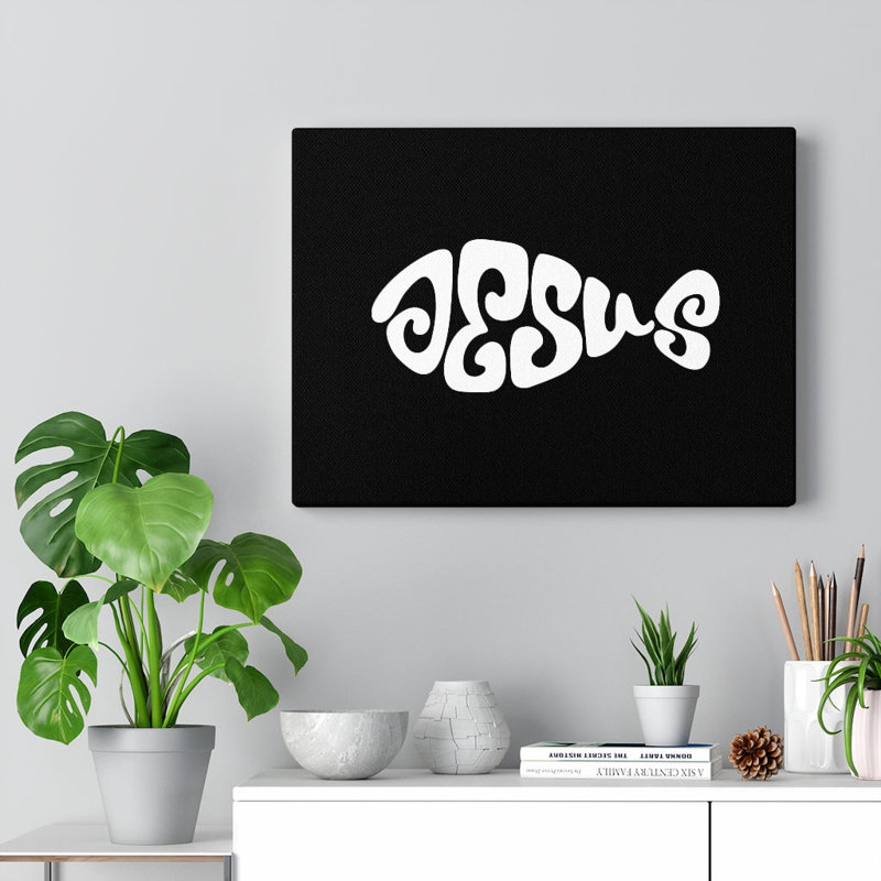 Jesus Fish - Wrapped Canvas Print, 28cm H x 36cm W