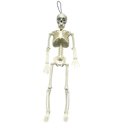 Halloween Skeleton Plastic Human Skull Pendant Foldable Decoration 40cm Eye Luminous Frame Skeleton
