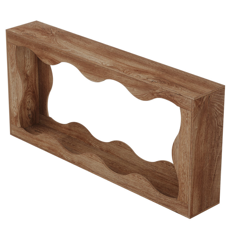 Console en bois brun clair avec base ondulée