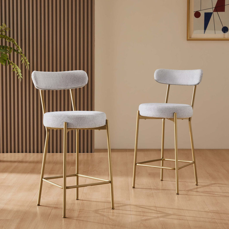 Tabouret d'appoint en métal Bainton, Blanc