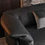 Causeuse-coussin standard en cuir véritable noir