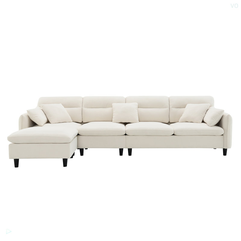 Canapé modulaire en L Cloud Chenille, Chenille beige