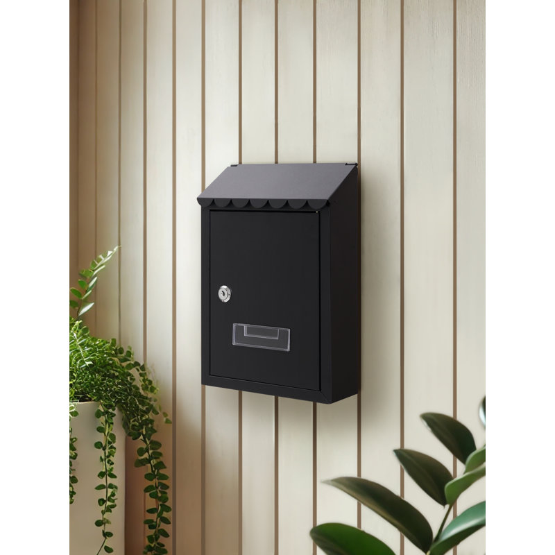 Stallings Steel Wall Mounted Post Box, Black