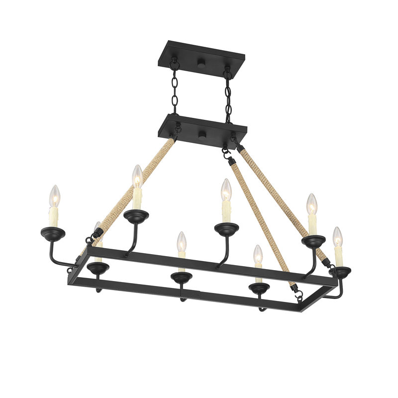 Lustre géométrique de style bougie à 8 lumières Dey