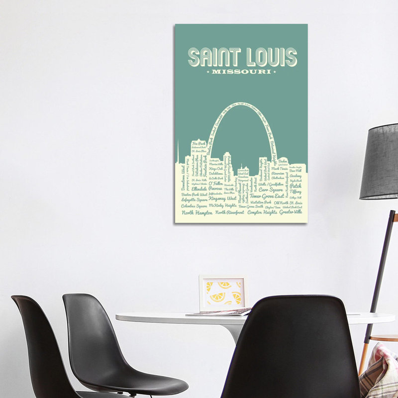 St. Louis Arch Skyline 1 Piece Wrapped Canvas Wall Art