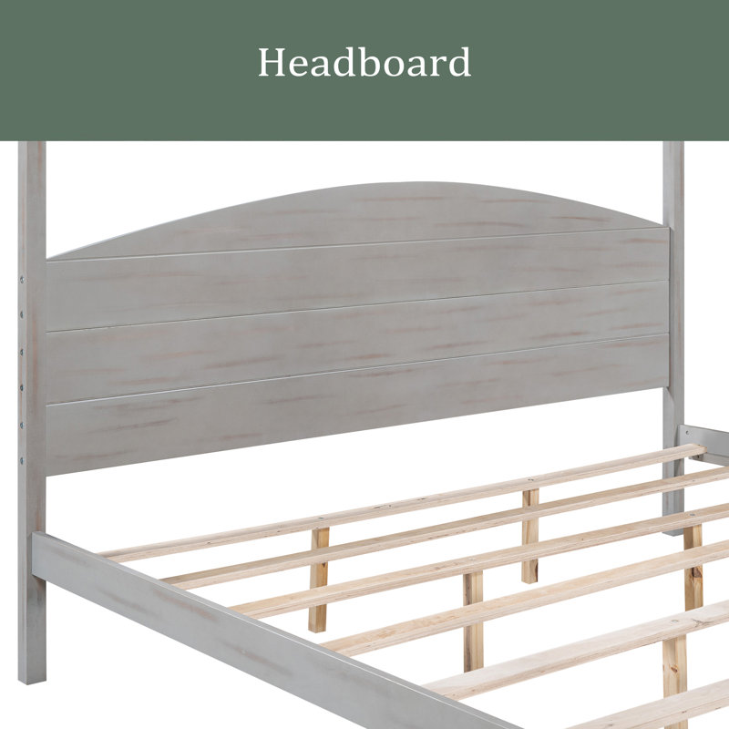 Canopy Bed, Gray Wash, King