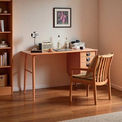 Exquisite Three-drawer Durable Cherry Wood Desk