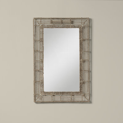 Beehive Flat Jute Beveled Wall Mirror