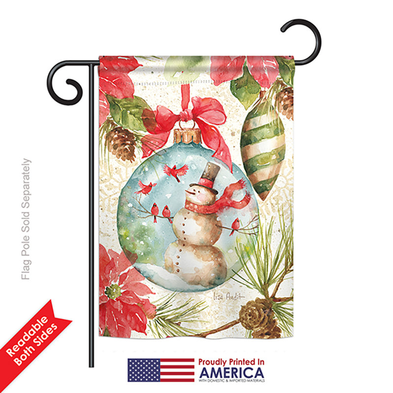 Drapeau de jardin Hovhan Woodland Holiday, Rouge pâle, Polyester