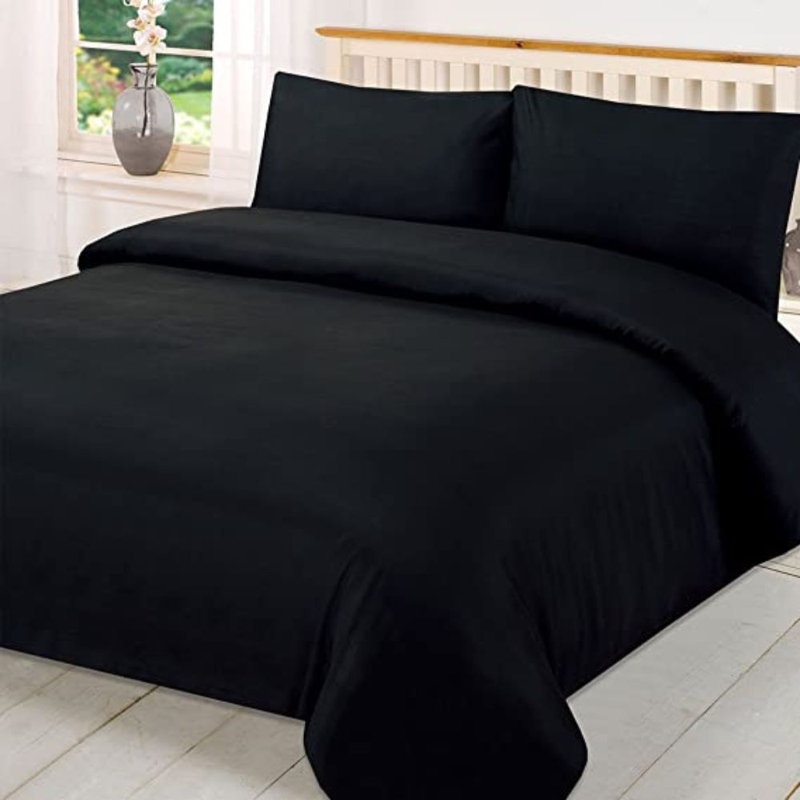 Stitt Polycotton Cover Set, Double Duvet Cover + 2 Standard Pillowcases, Ivory