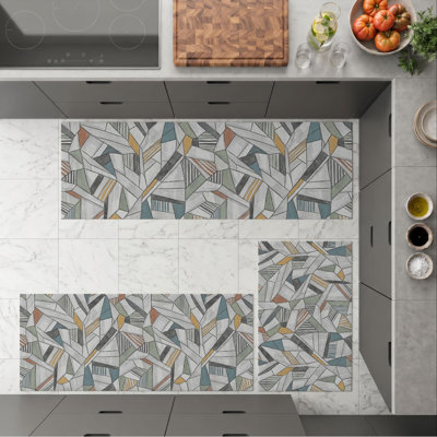 Tapis de cuisine géométriques antidérapants lavables