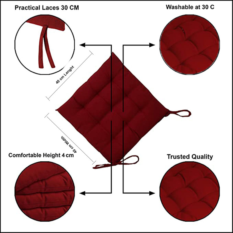 Garden Seat Cushion, Red