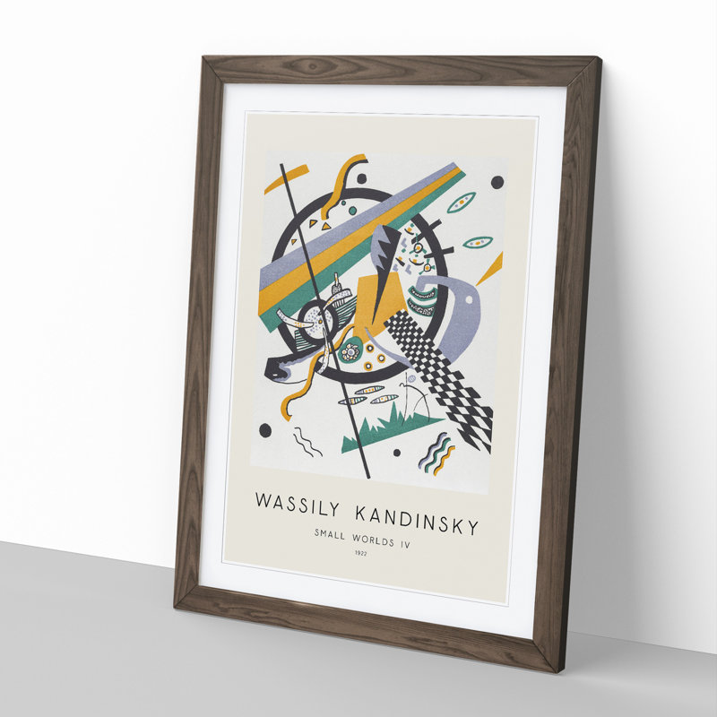 Small Worlds IV by Wassily Kandinsky - Picture Frame Painting, Walnut, 36cm H x 27cm W x 2cm D