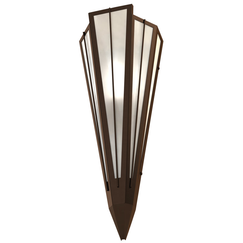 Brum 1 - Light Flush Mounted Sconce, Timeless Bronze, White Art