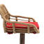 De 2 tabourets de bar rouges, réglables avec repose-pieds pour la cuisine et la salle à manger, base en métal, capacité de 250 lb, coussin de siège en lin, tabourets modernes 2, et charge