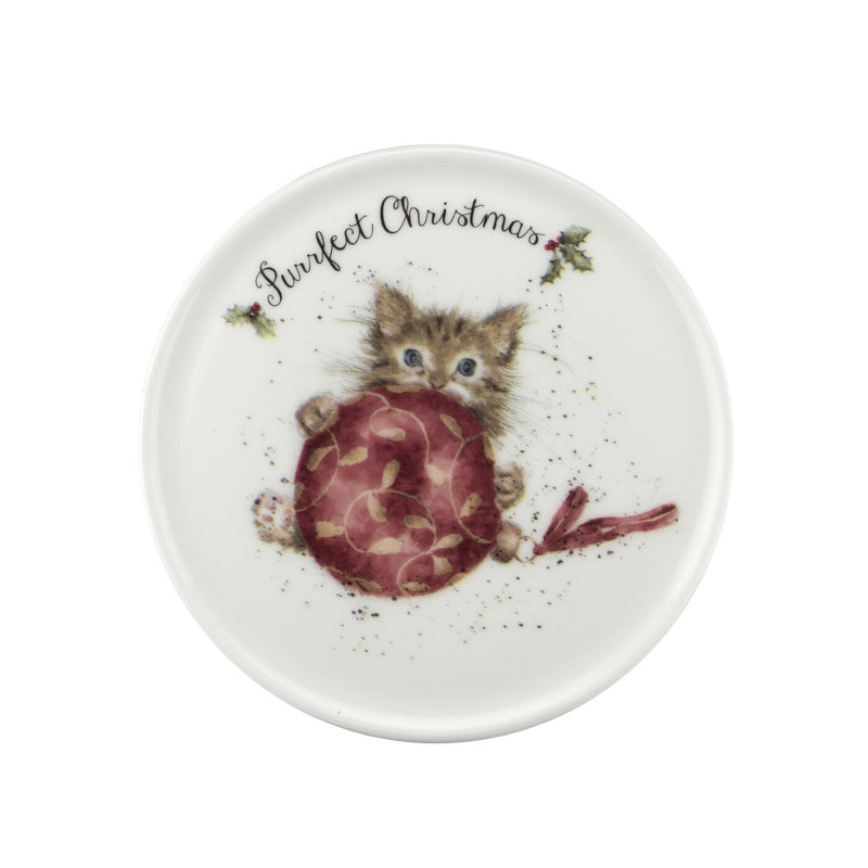 Purrfect Christmas White Ceramic Mug and Coaster Set