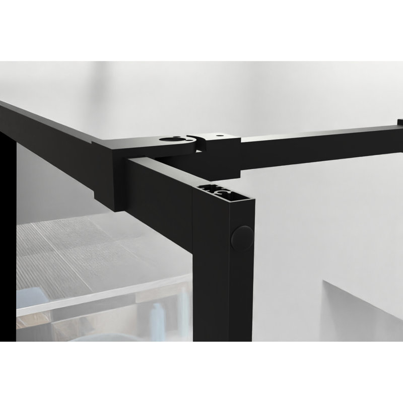 Black Shower Screen 34"X72", Tempered Glass, Simple Installation Walk-In Door Black, Adjustable