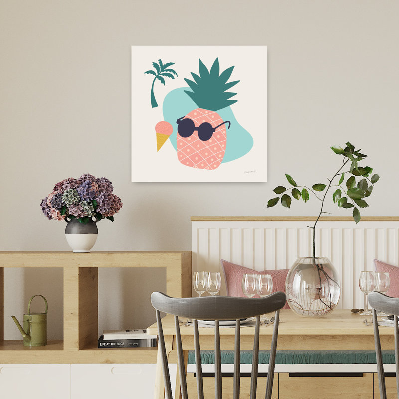 Palmier ensoleillé II, art tropical, H 18 po x l 18 po