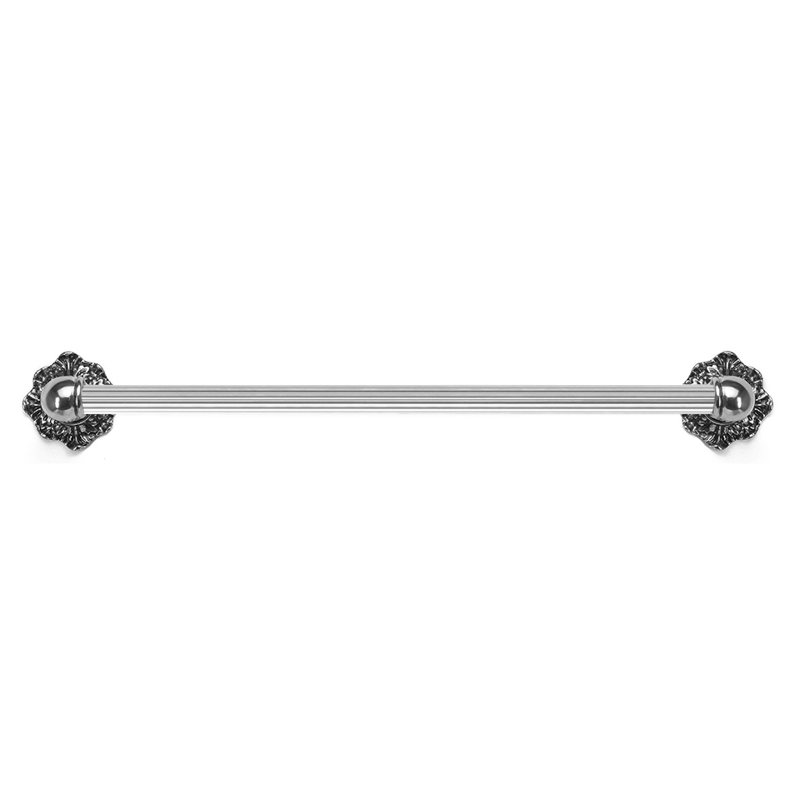 Acanthus 24 inches c.c. {approximately} towel bar Renaissance style with 5/8 reeded center in Antique Brass, Silver