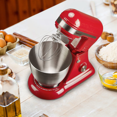 Geek Chef Electric Stand Mixer, 4.8QT 12 Speeds Tilt-Head Food Mixer With Dough Hook, Rotary Knob For Home Kitchen Use, Whisk, Beater, Bowl, Wild Red