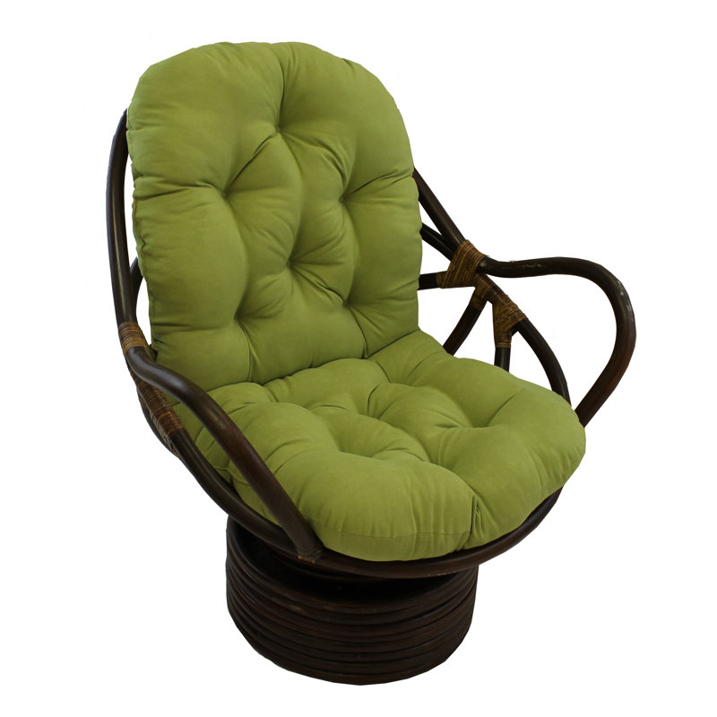 Fauteuil Papasan pivotant de 83,82 cm de large Calym, Microsuède lime mojito