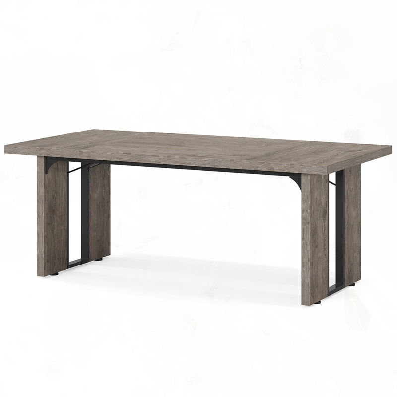 Rustic Farmhouse Dining Table, Gray