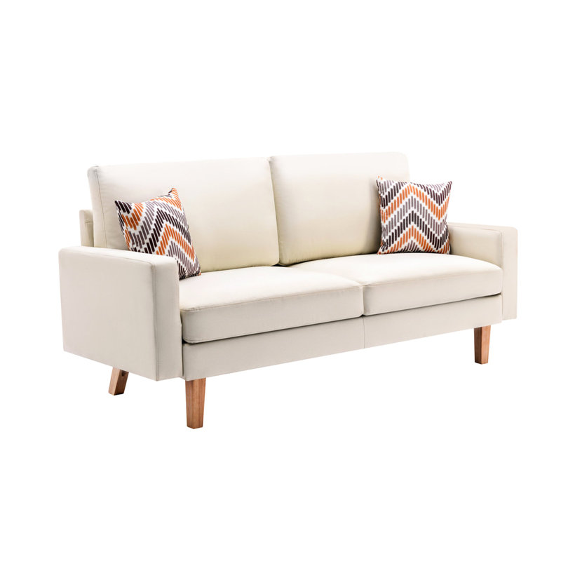 Ensemble de lin et de chaise beige avec 2 coussins - Option de sièges luxueux et décontractés.