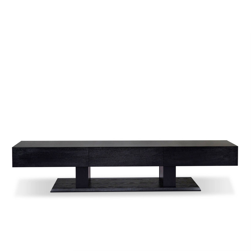 Meuble télé, meuble télé rectangulaire avec base à double piédestal