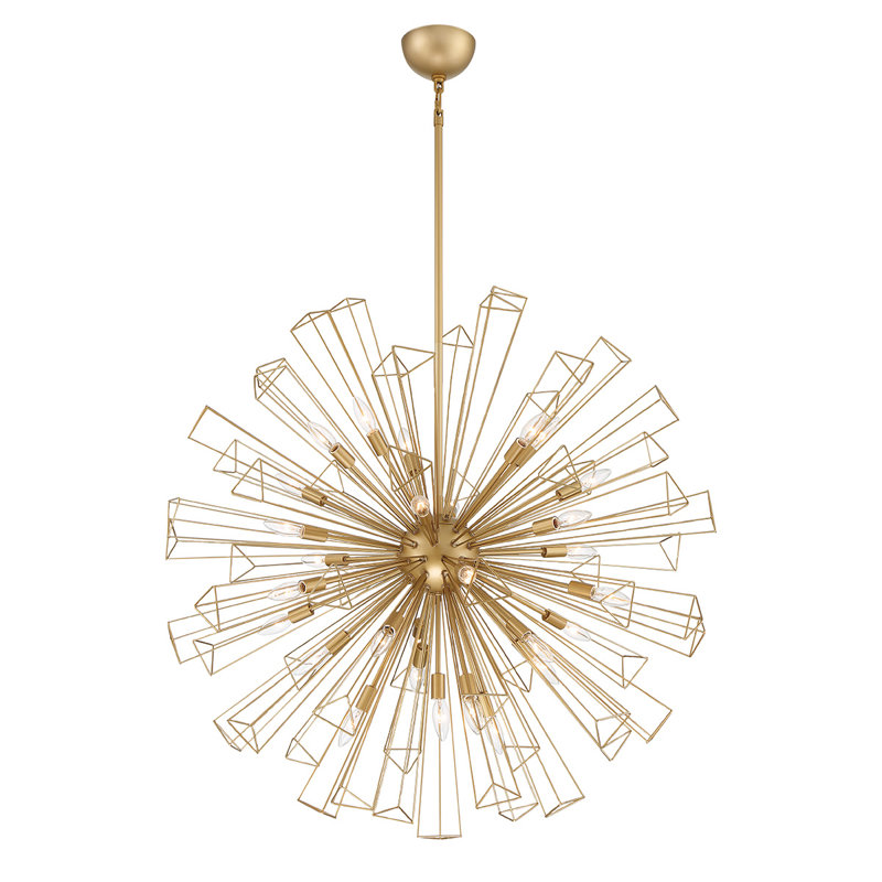 Lustre 29 lumières Dendelio, Doré