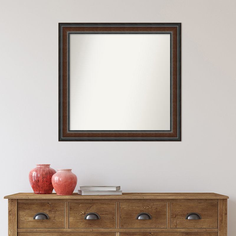 Halcott Solid Wood Rectangle Wall Mirror, 29" H x 28" W